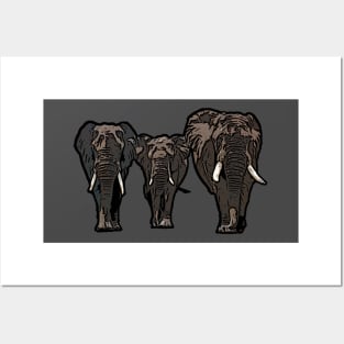 Elephant Family Posters and Art